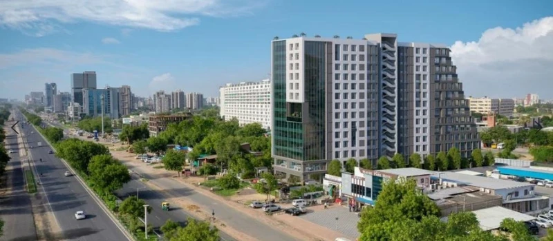 Solitaire Connect Ahmedabad project where i-CUBE installed 80 parking units and helped secure BU permission within one month
