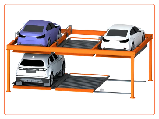 2 level automated puzzle car parking system manufactured by i-CUBE in India