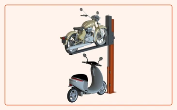 Two-Wheeler Parking System Two-wheeler automated parking system for scooters and bikes
